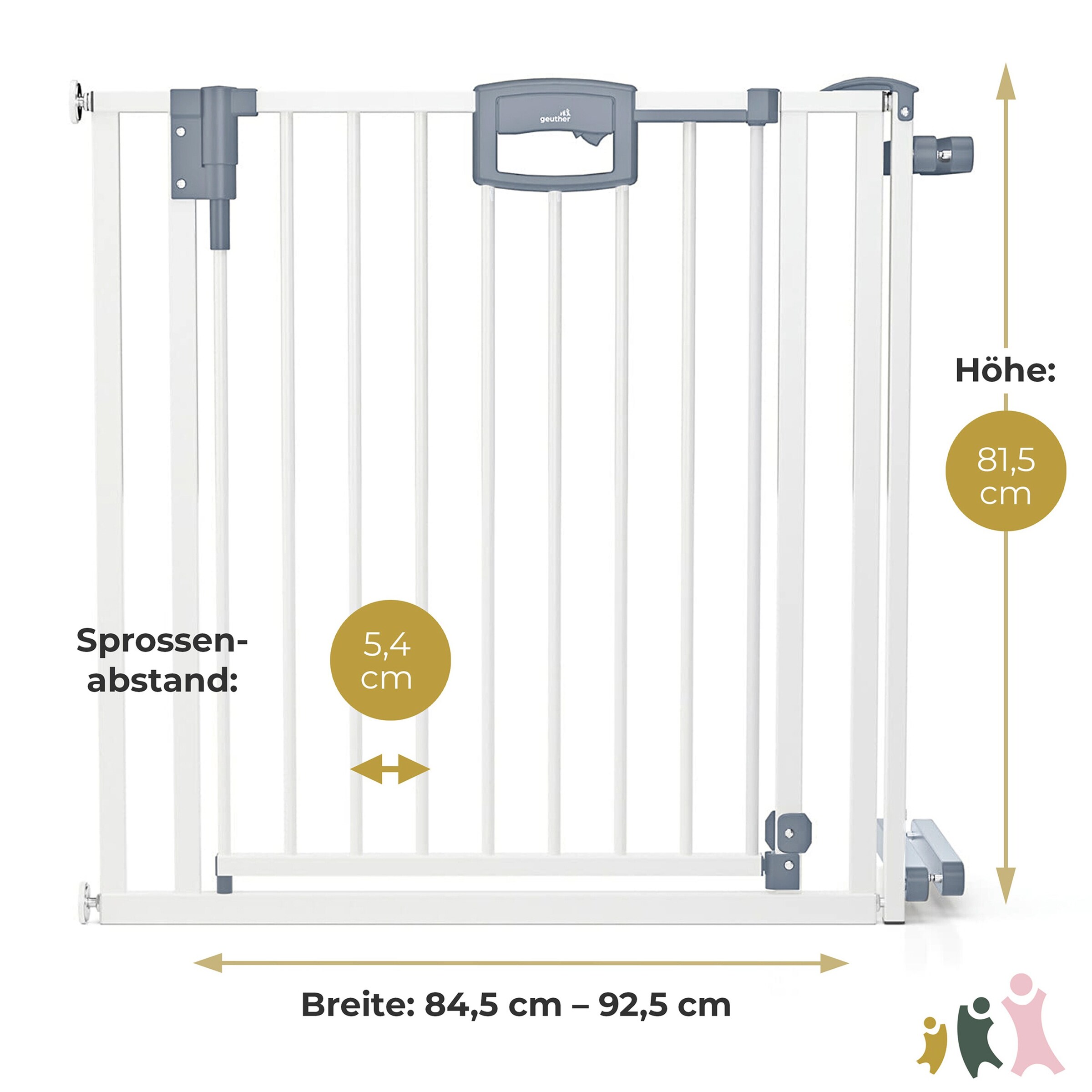 Geuther Treppenschutzgitter Easylock Plus 84-92,5 cm