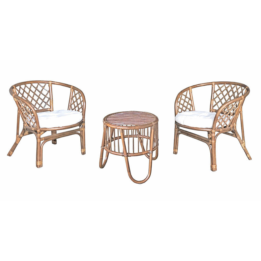 Salon de jardin LOUISE rotin naturel