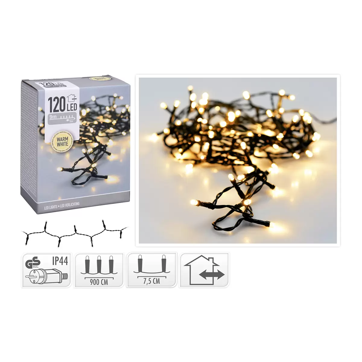 Lichterkette warmweiss dunkelgrün