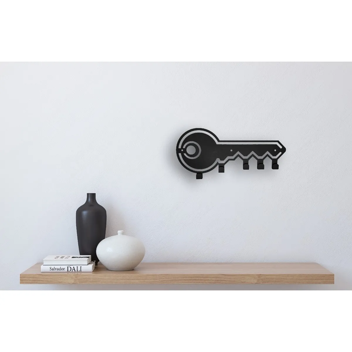 Epikasa Porte-manteau mural noir Clé