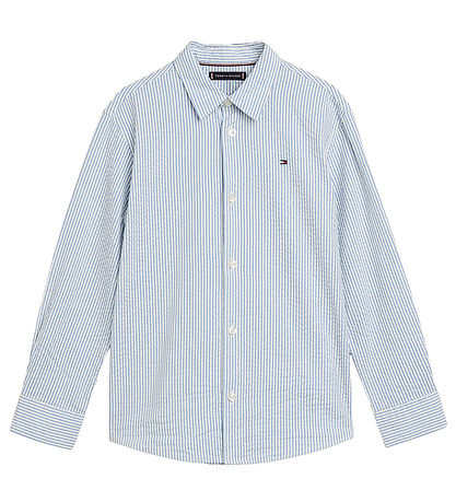 Tommy Hilfiger Skjorte - Seersucker - Blåe Spell Stripe