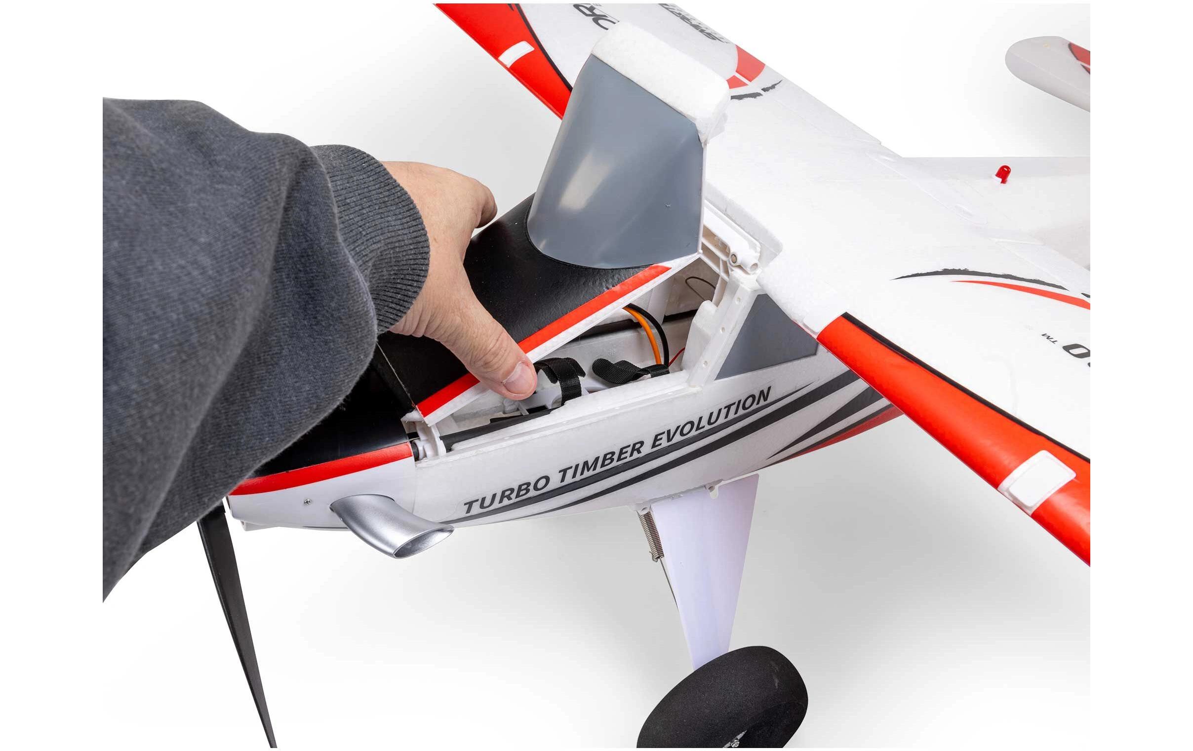Motorflugzeug Turbo Timber Evo 1555 mm, PNP<br>Kompaktes STOL-Flugmodell mit funktioneller und werkseitig eingebauter LED-Lande-, Navigations- und Stroboskopbeleuchtung