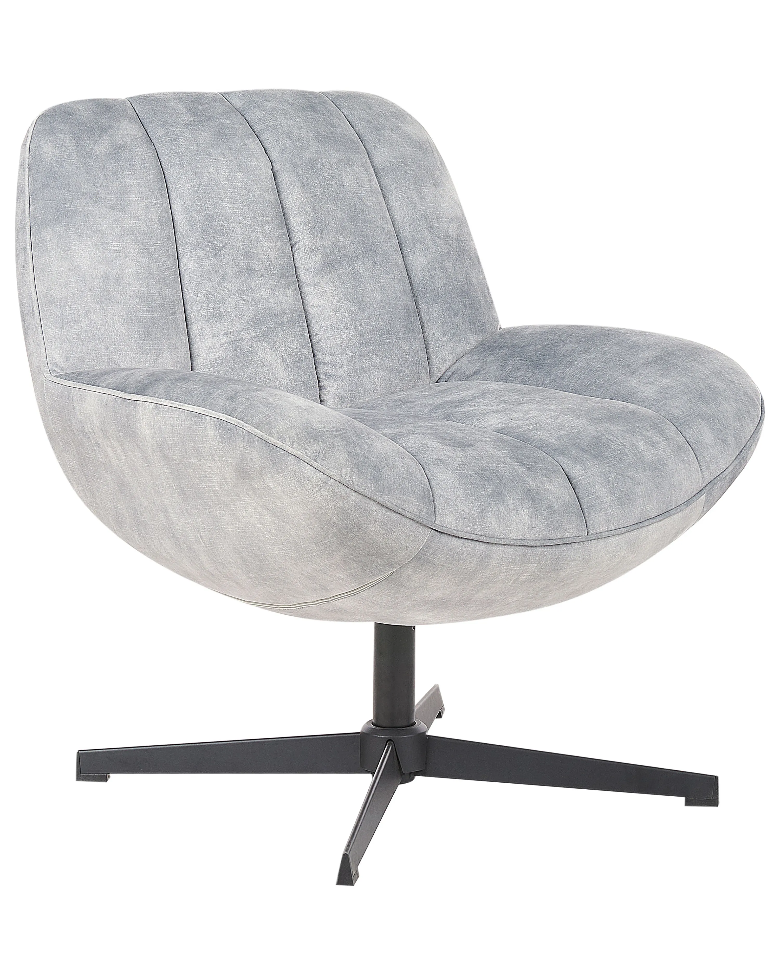 Draaifauteuil LIA met voetenbank Fluweel Lichtgrijs