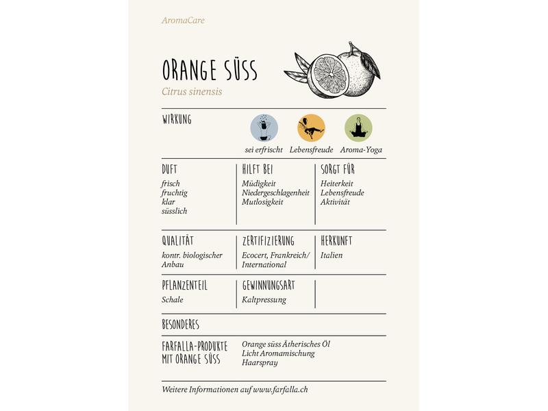 Farfalla Ätherisches Öl Orange süss bio 10 ml Aromaöl mit süssem, fruchtigem Duft