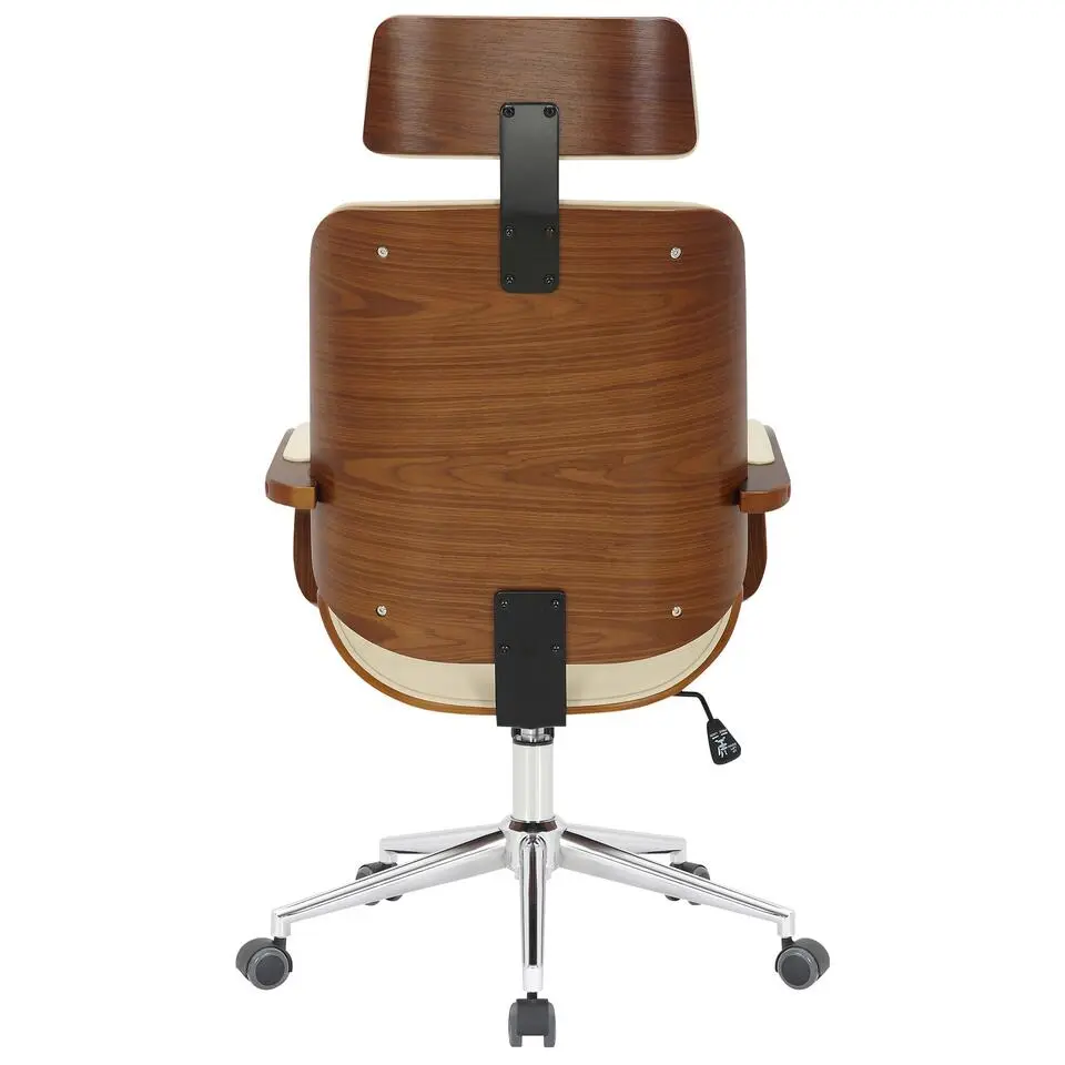 CLP Bureaustoel Dayton walnoot Frame - Kunstleer - walnoot/creme