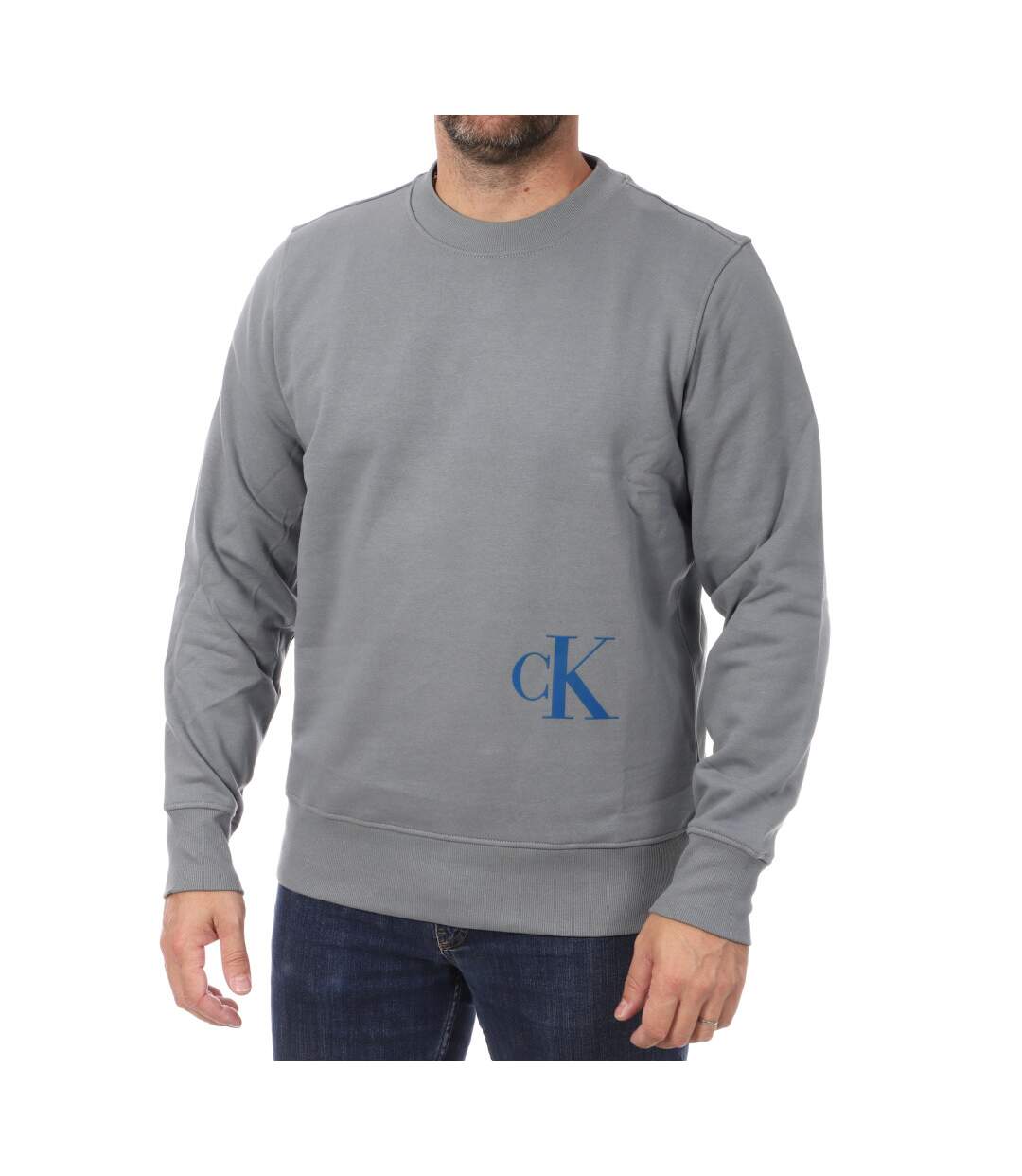 Sweat Gris Homme Calvin Klein Jeans Color Off Placed