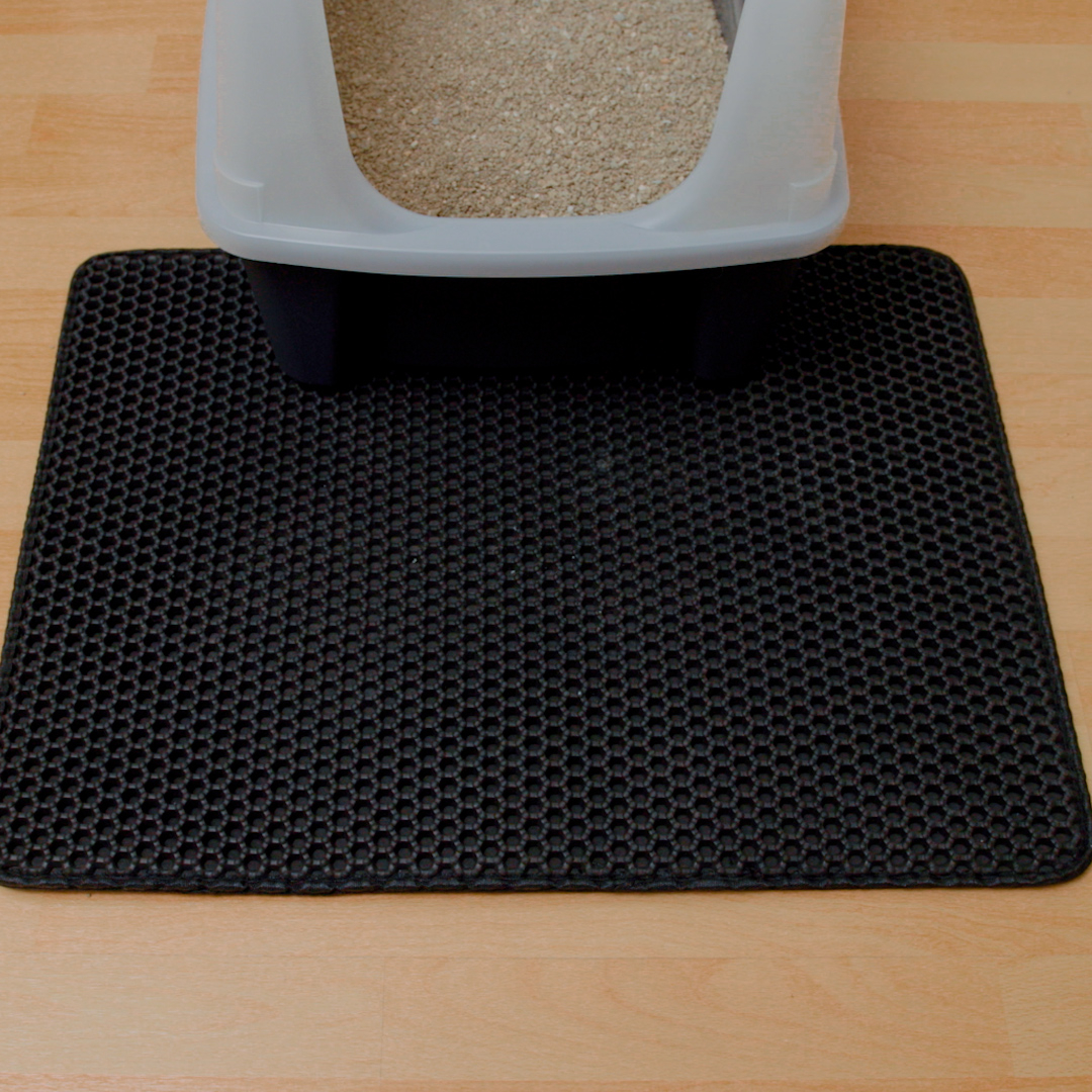 (55x70cm) Katzen Toiletten Hygienematte Waben Unterlage - Schwarz