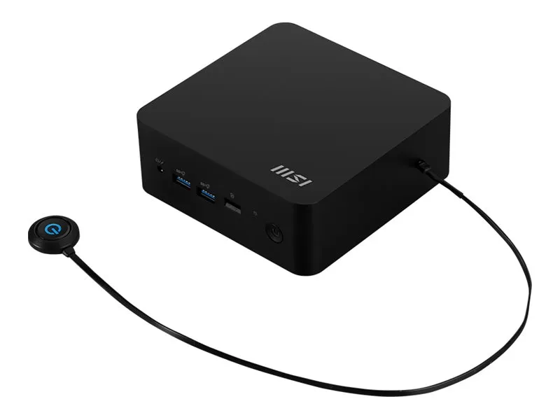 MSI Cubi NUC 1M 002EU - Mini PC Core 5 120U / op til 5 GHz - RAM 8 GB - SSD 512 GB - NVMe - Intel Graphics - Bluetooth 5.3, IEEE 802.11ax (Wi-Fi 6E), Gigabit Ethernet, 2.5 Gigabit Ethernet - Win 11 Pro - skærm: ingen - sort