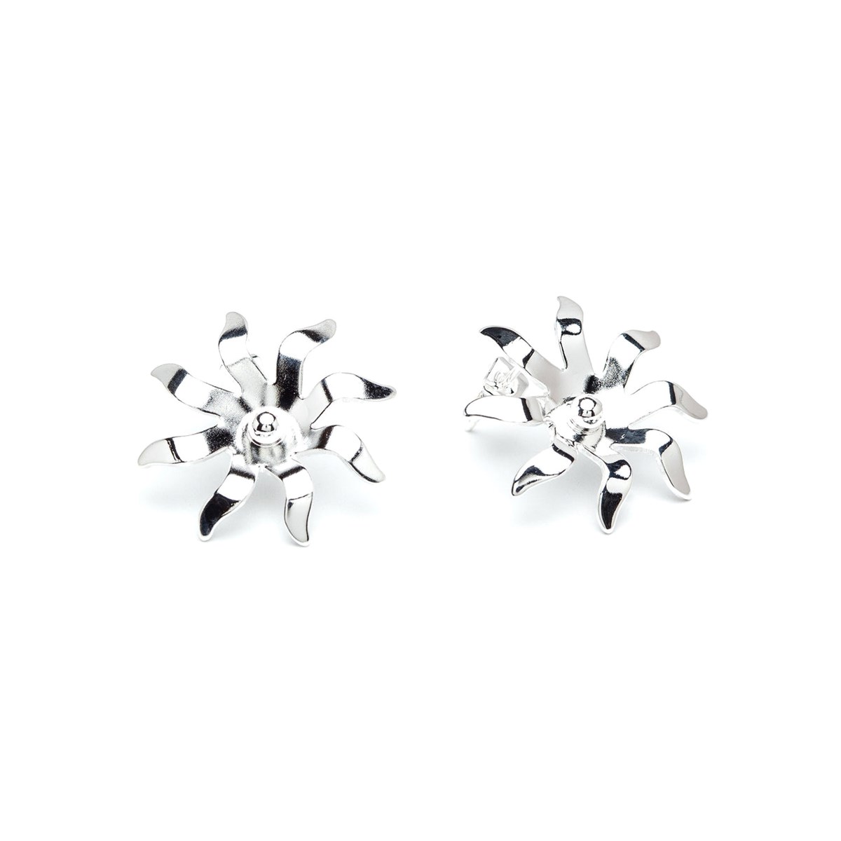 boucles d'oreilles puces soleil plaqué argent - ÉOS