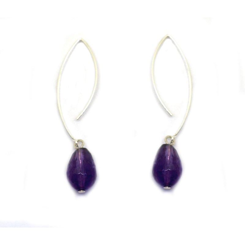 Boucles d'oreilles cristal violet