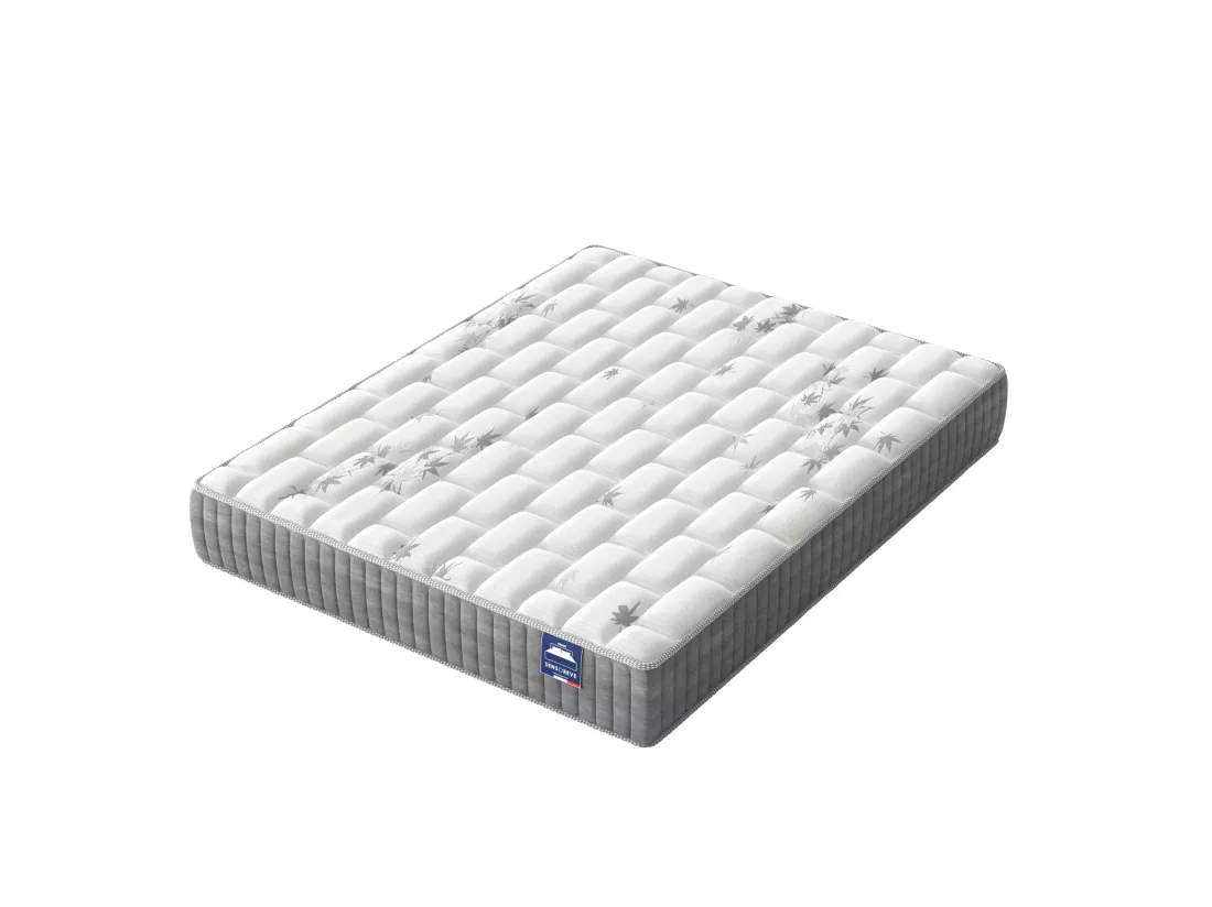 Ensemble matelas ressorts + sommier 120x190 cm ép. 25 cm à mémoire de forme