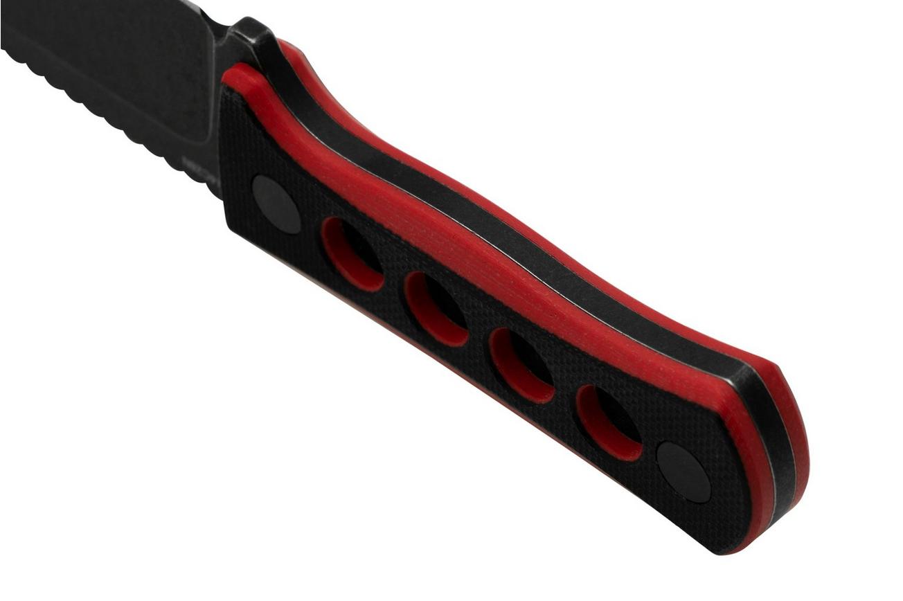 QSP Knife Canary QS141-B2 Blackwashed, Black Red G10, nekmes