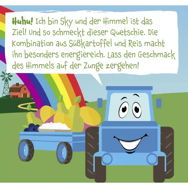 Bio Quetschie mit Süßkartoffel, Reis, Birne & Blaubeere