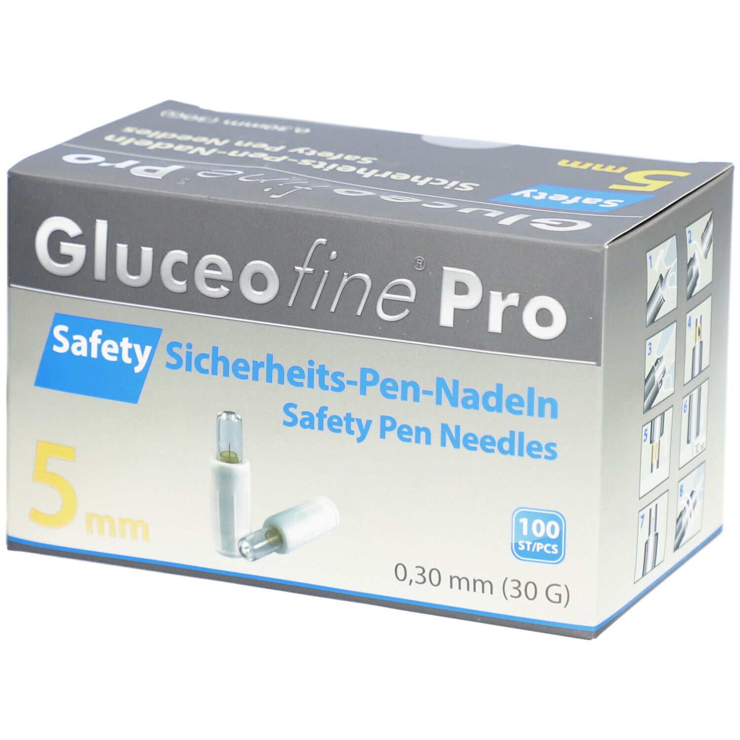 Gluceofine® Pro Safety Pen-Nadeln 30 G, 0,30 x 5 mm