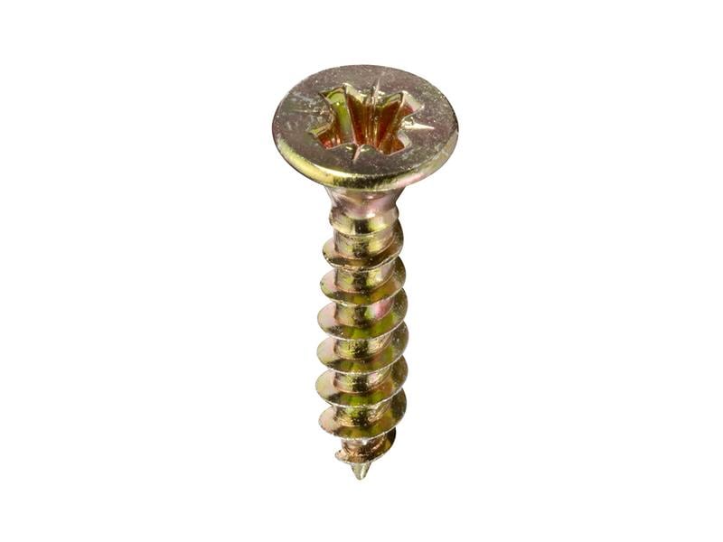 FTM Spanplattenschrauben Senkkopf 5 x 20 mm Stahl, 18 Stück Spanplattenschrauben aus gelb verzinktem Stahl
