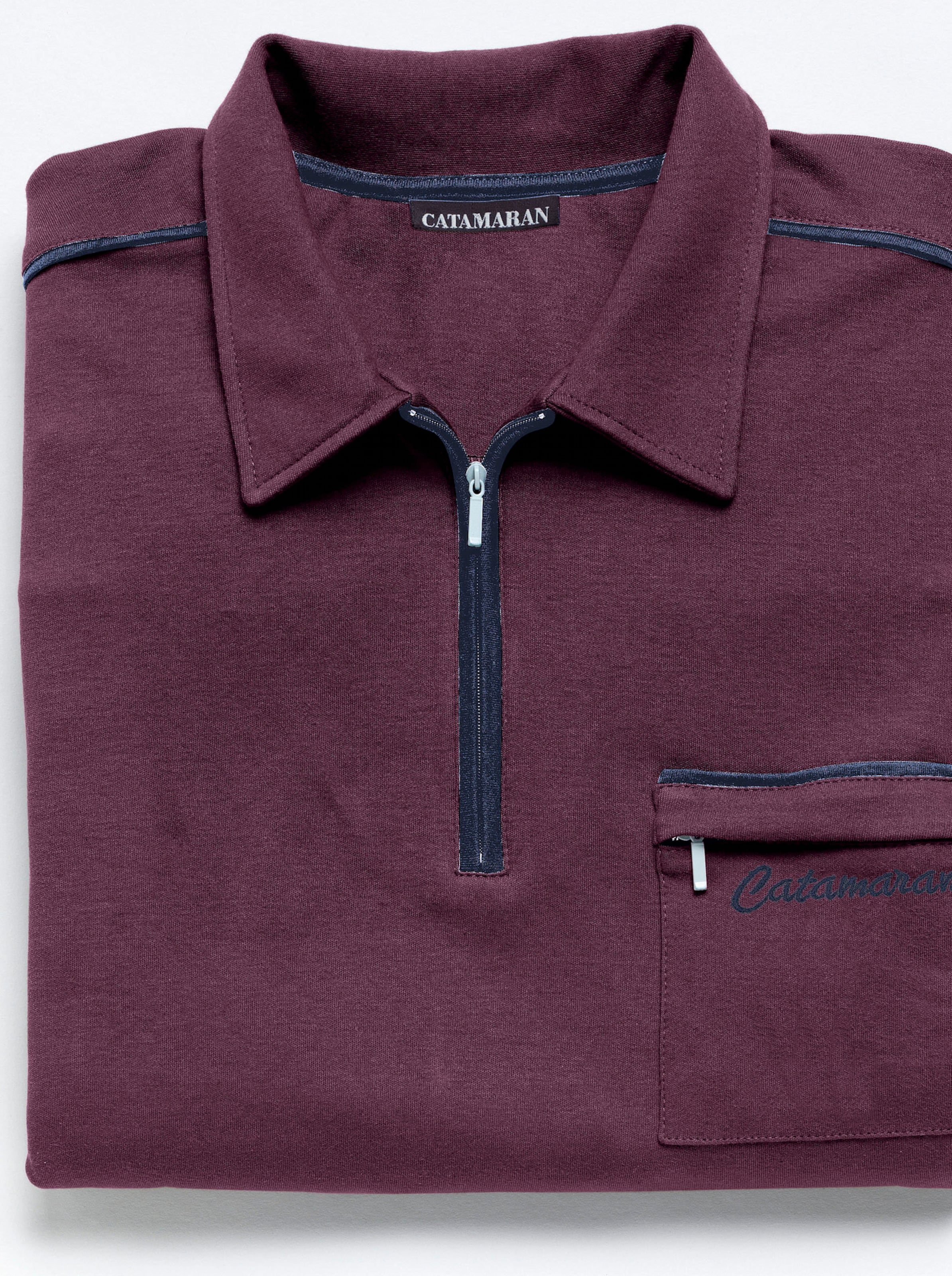 Catamaran Kurzarm-Poloshirt in aubergine