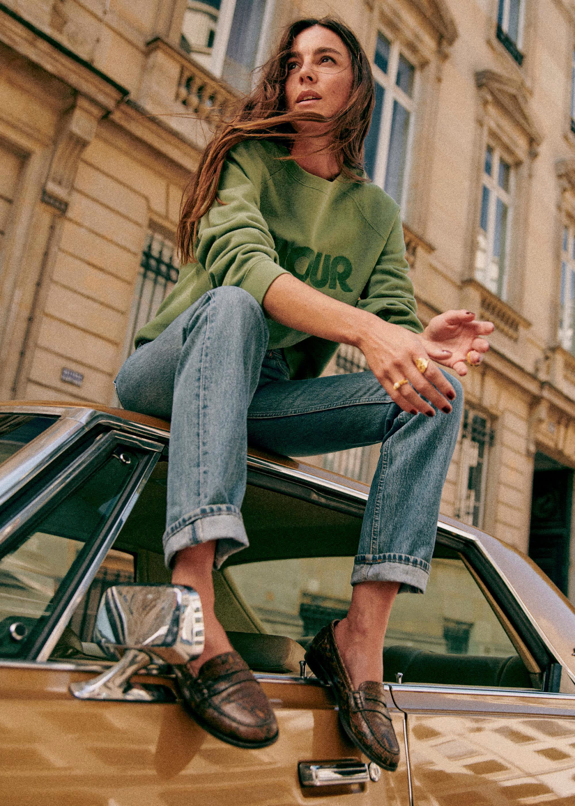 Sweat-shirt Amour - Sauge Clair - E-SHOP/SWEATS & MARINIÈRES Sweats 5905748