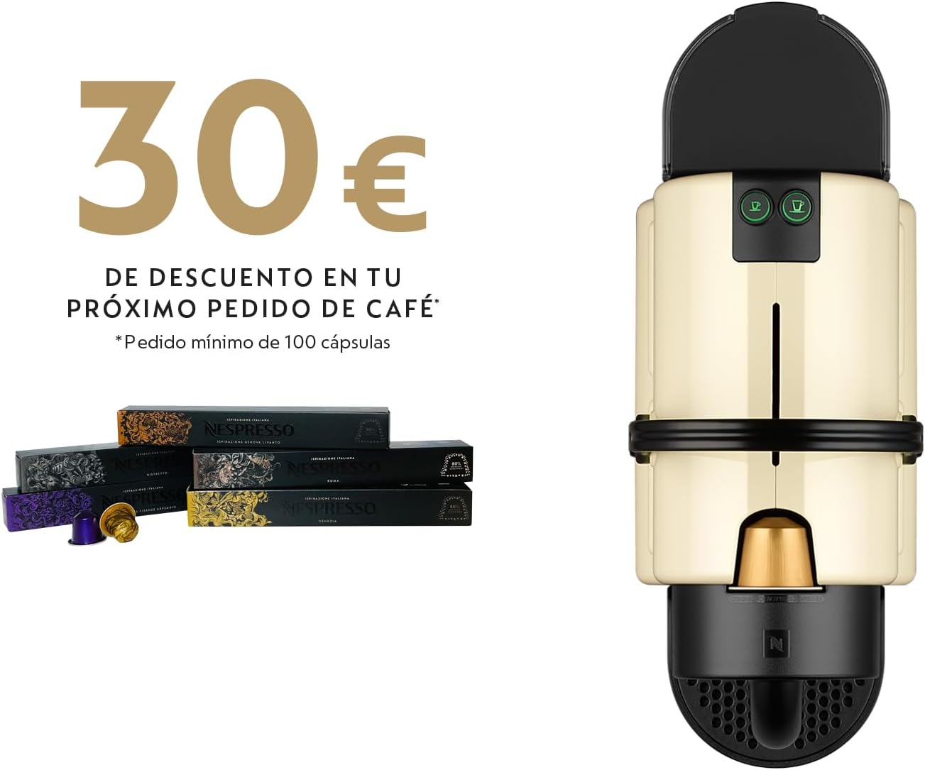 De’Longhi 203550 Inissia Cafetière à Capsules Nespresso, Crème