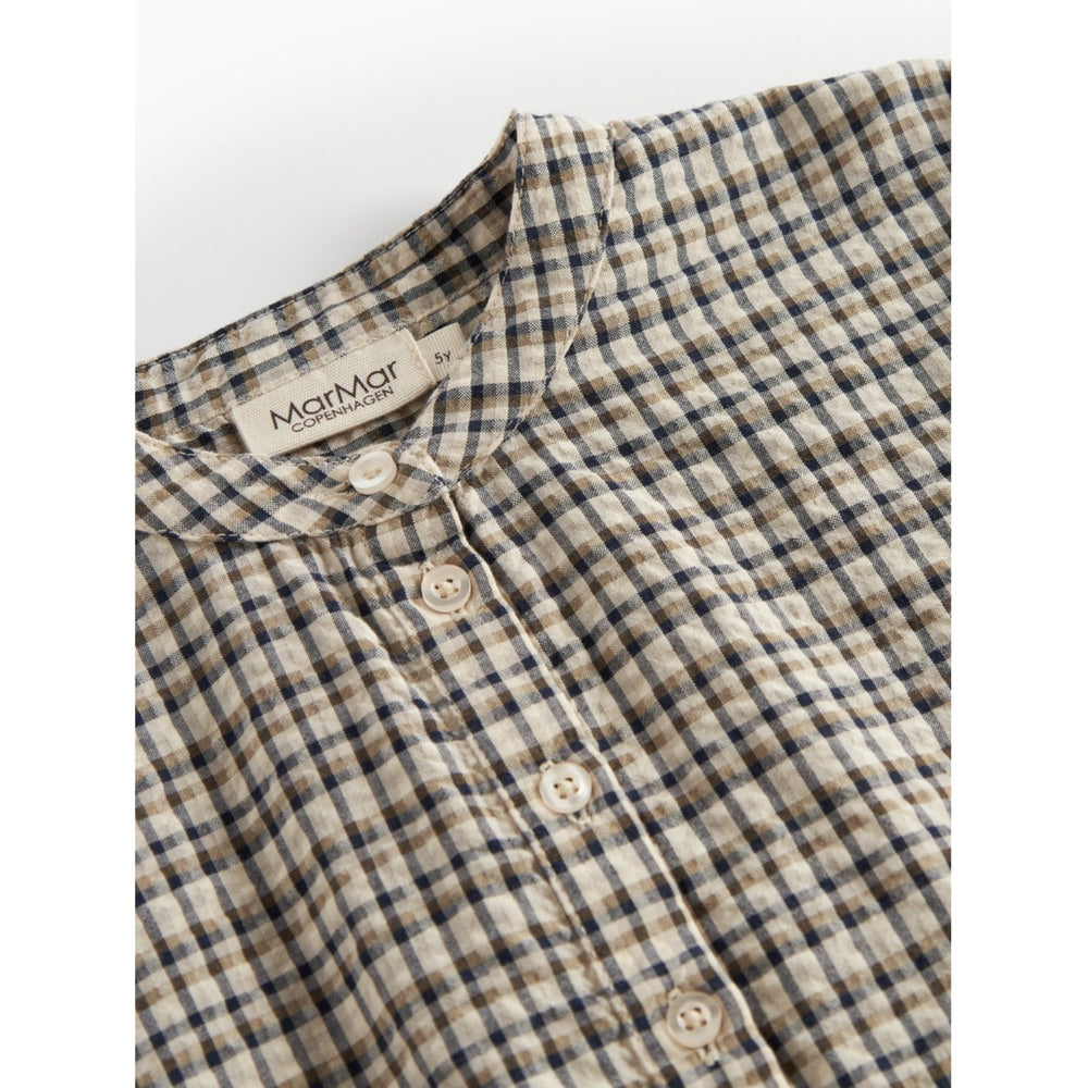 Køb MarMar Seersucker Check Pilot Navy Check Tokyo Skjorte