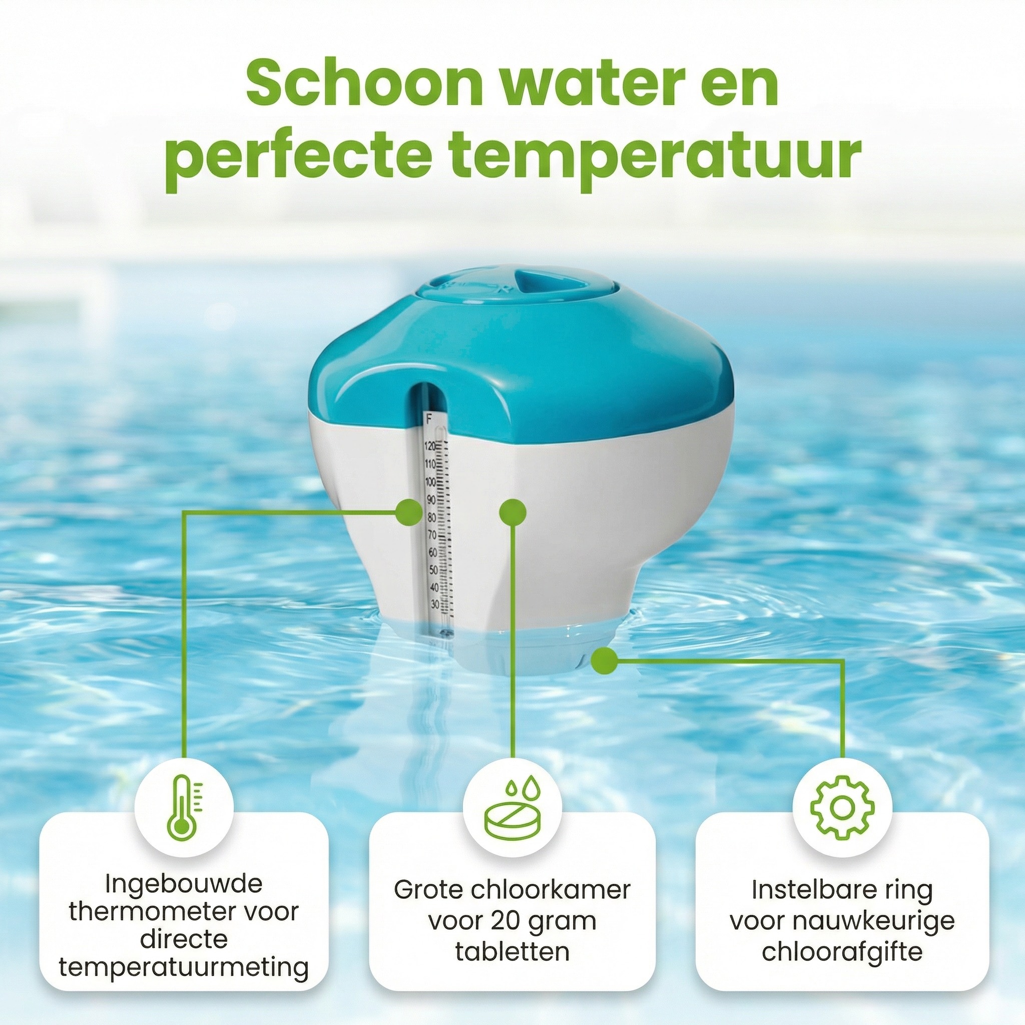 Intex 29043NP chloordrijver met thermometer