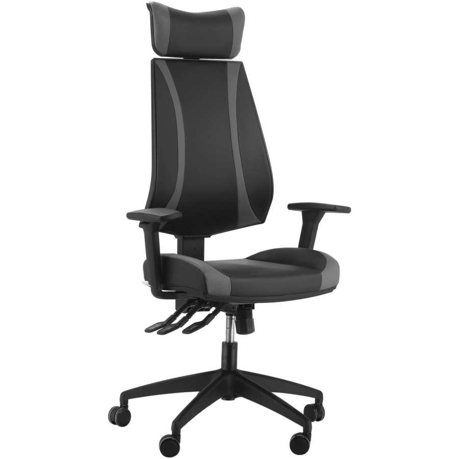 HOMCOM Bürostuhl dicke Polsterung, ergonomisch geformt, gemütliche polsterung Schwarz