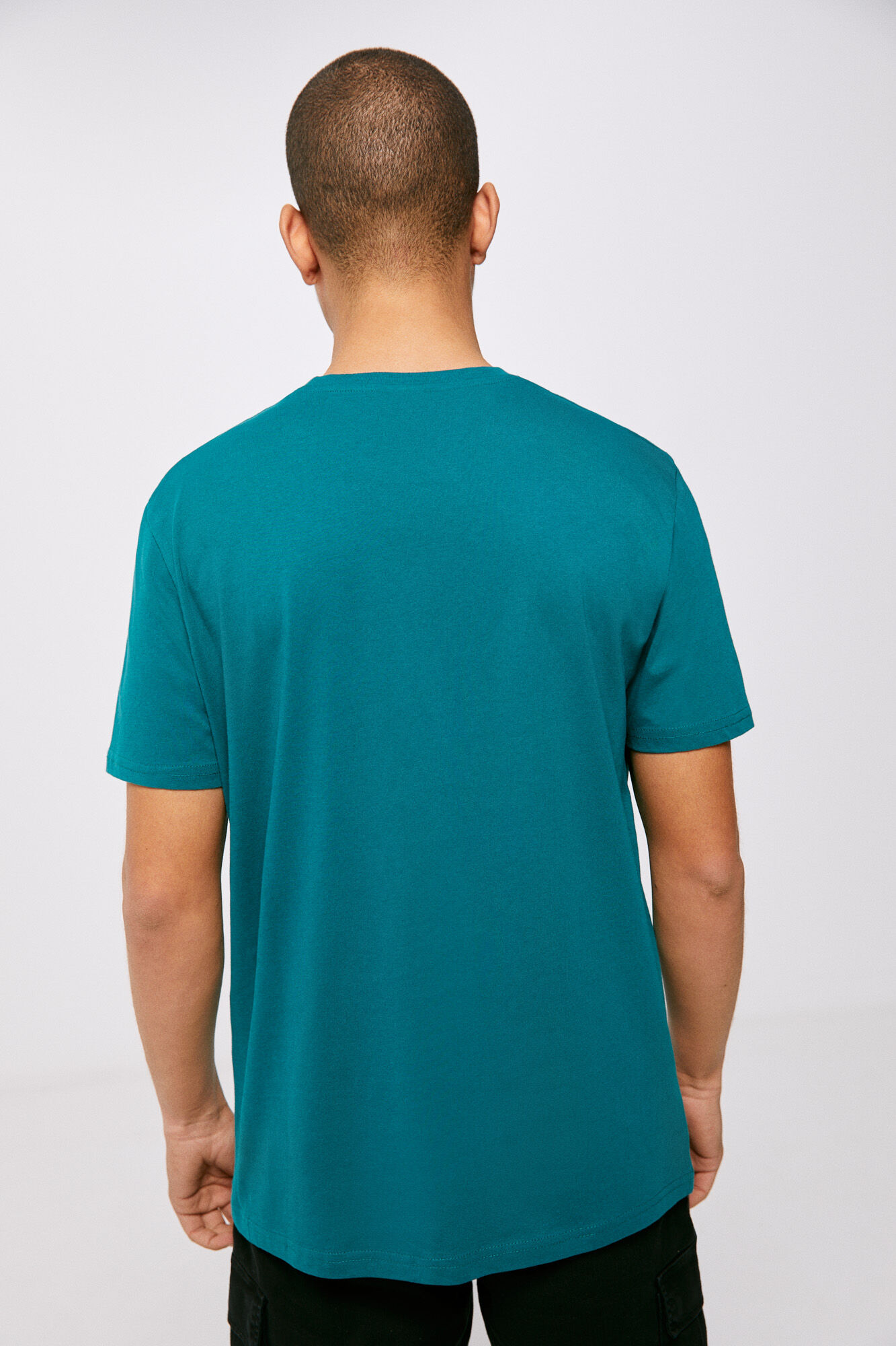 Camiseta básica com estampa de árvore - turquesa