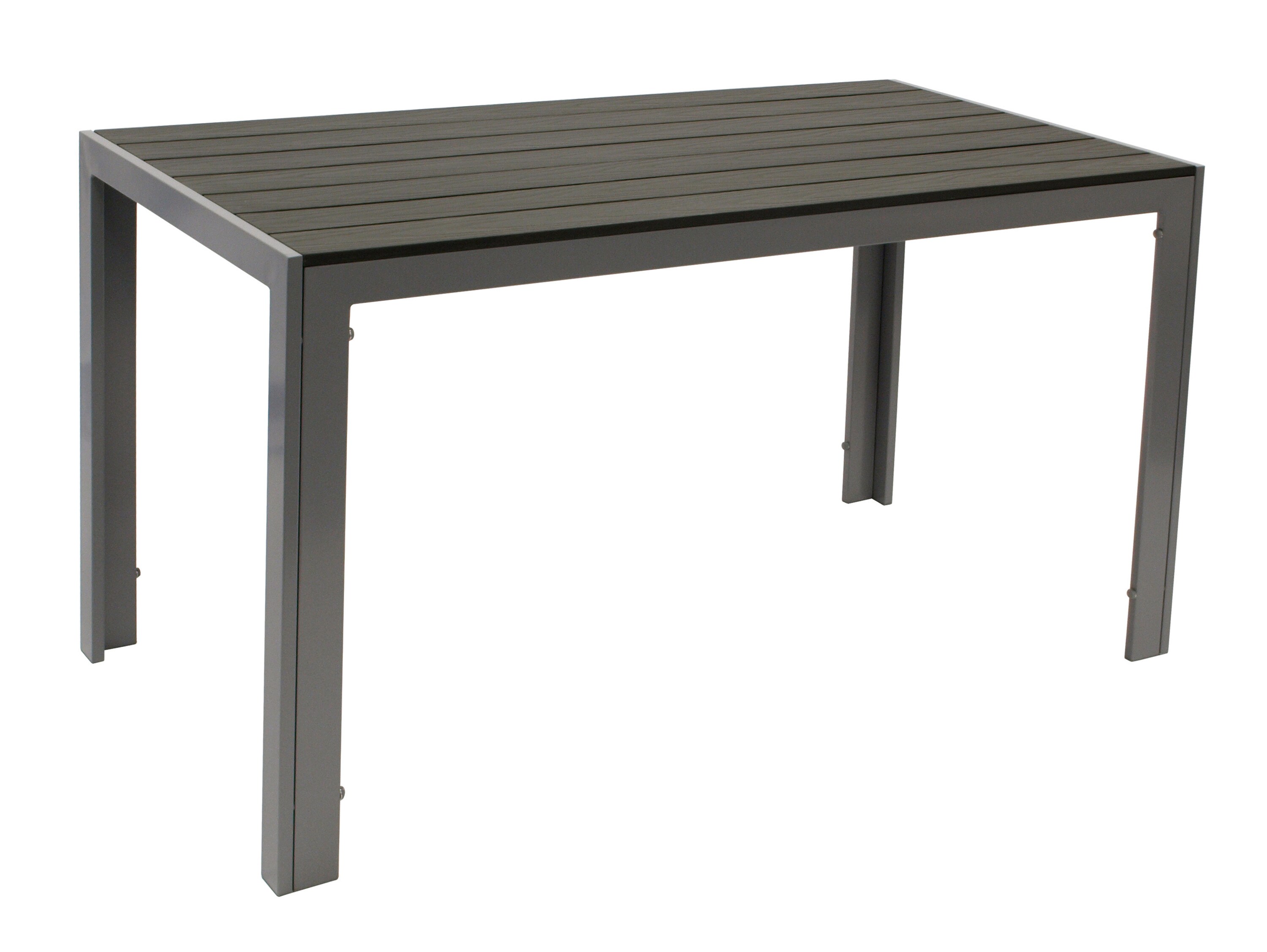 DEGAMO Tisch SORANO 125x70cm, Alu + Kunstholz grau