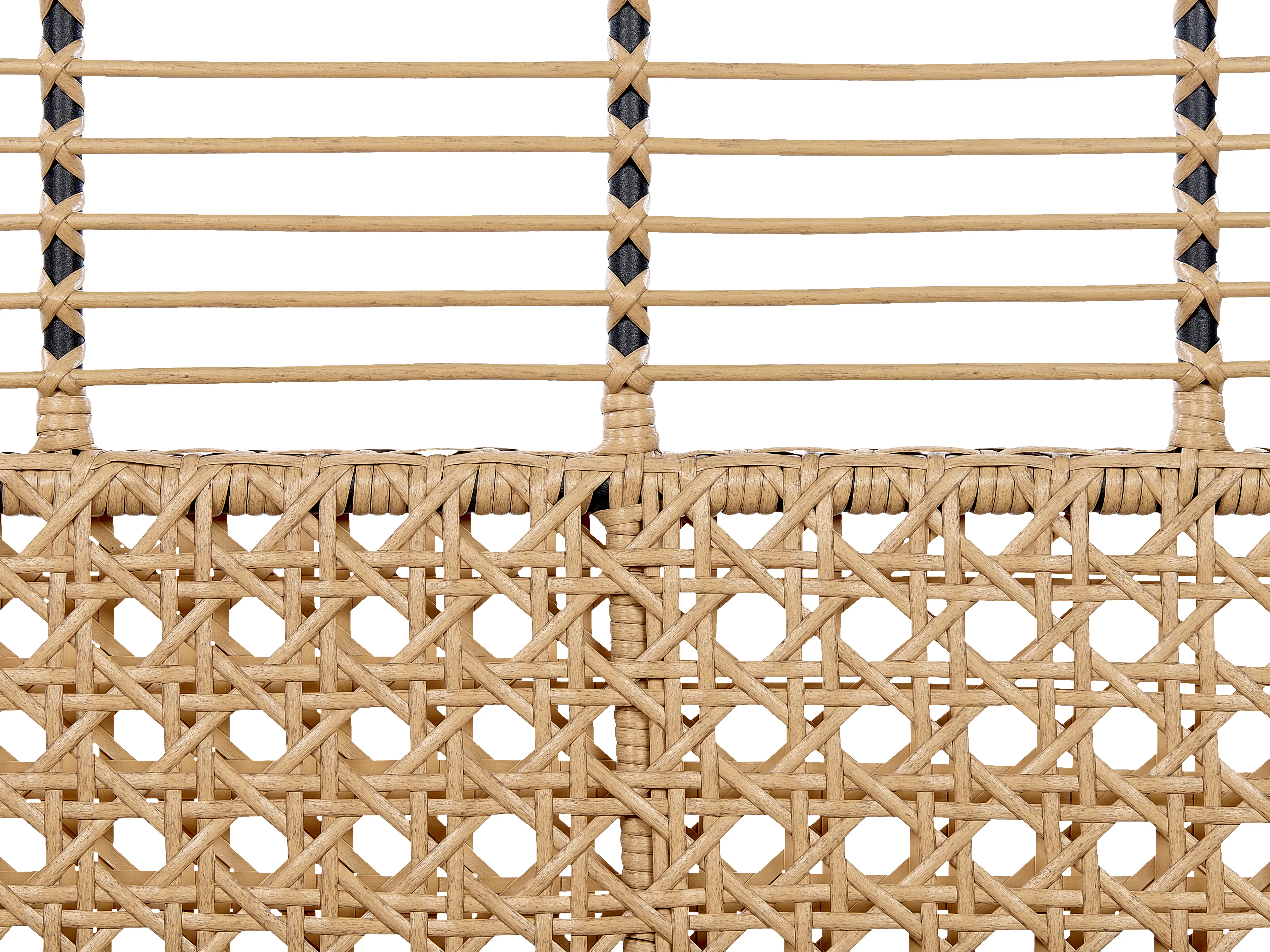 Tuinbank met zitkussen PRATELLO 122 cm PE rotan Natuurlijk