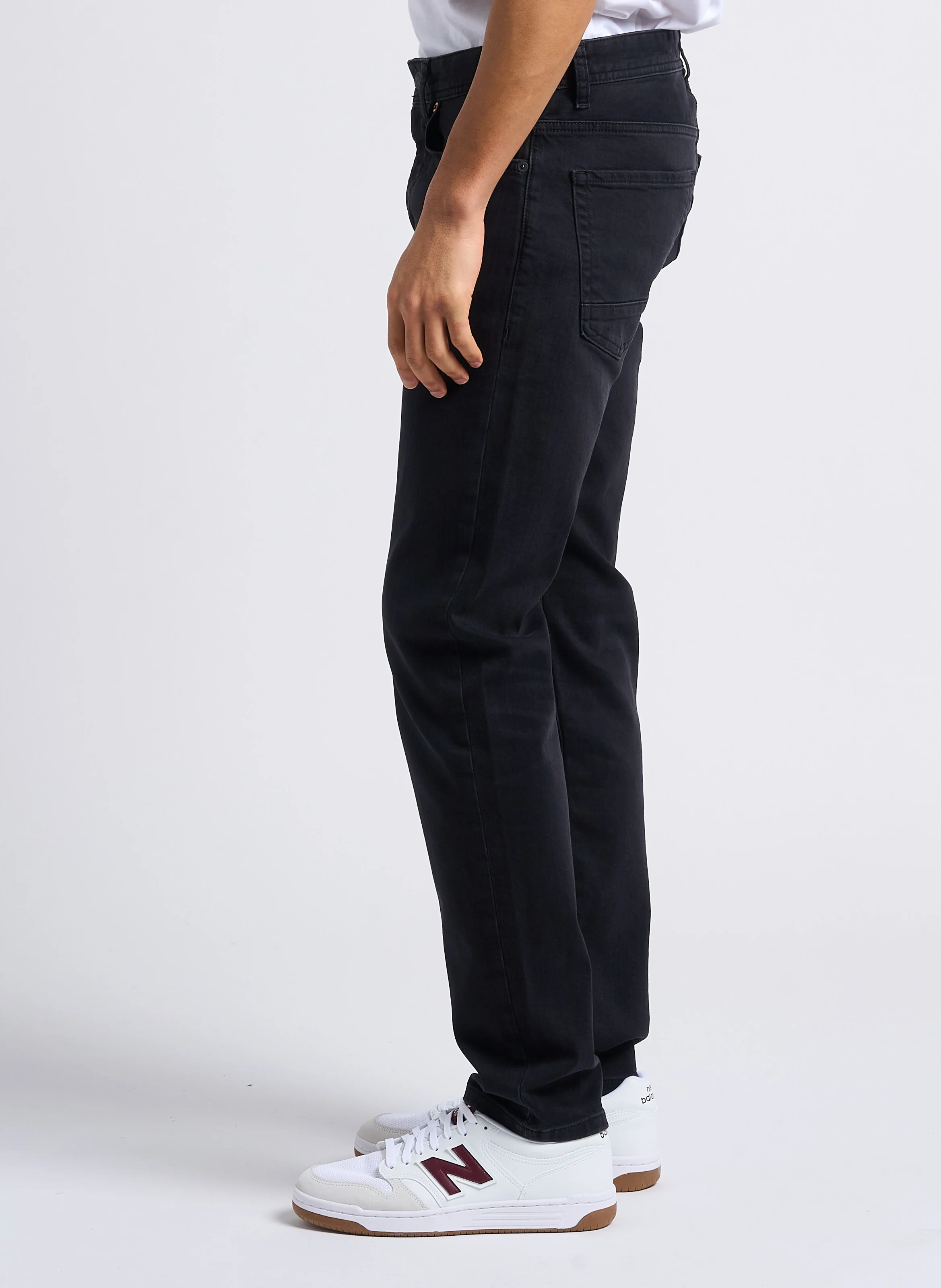 Jean tapered en coton mélangé | Noir
