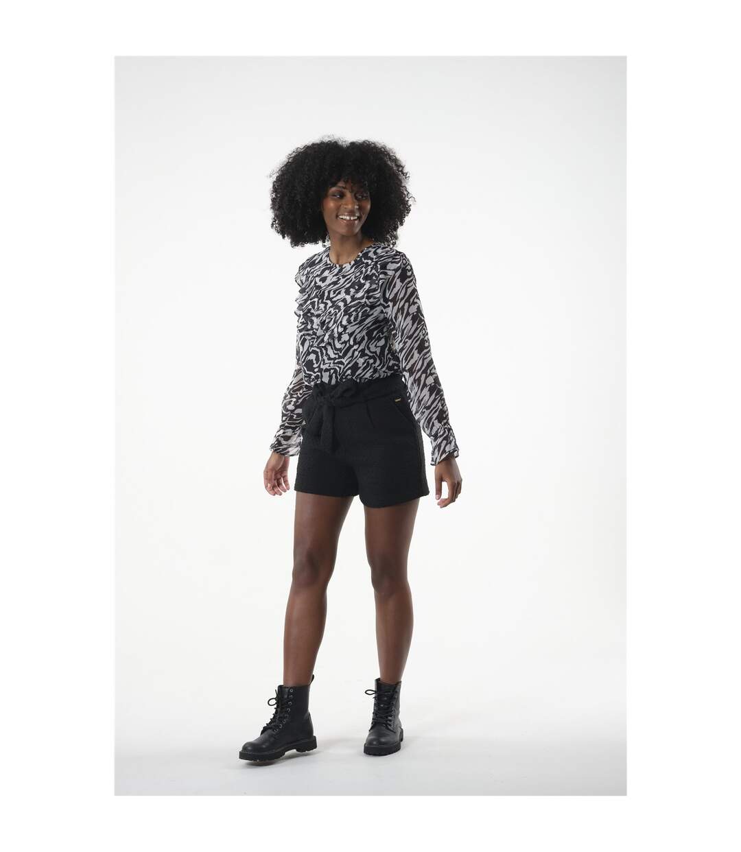Short paperbag en tweed SAFIRA