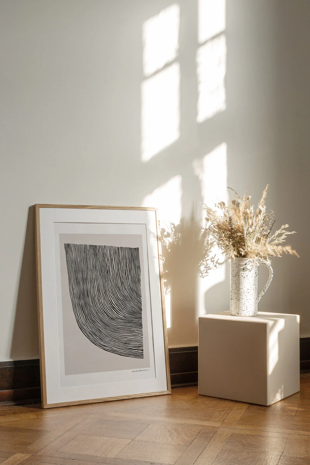 Poster & Frame  Curves Black plakat, beige/sort - 50x70 cm