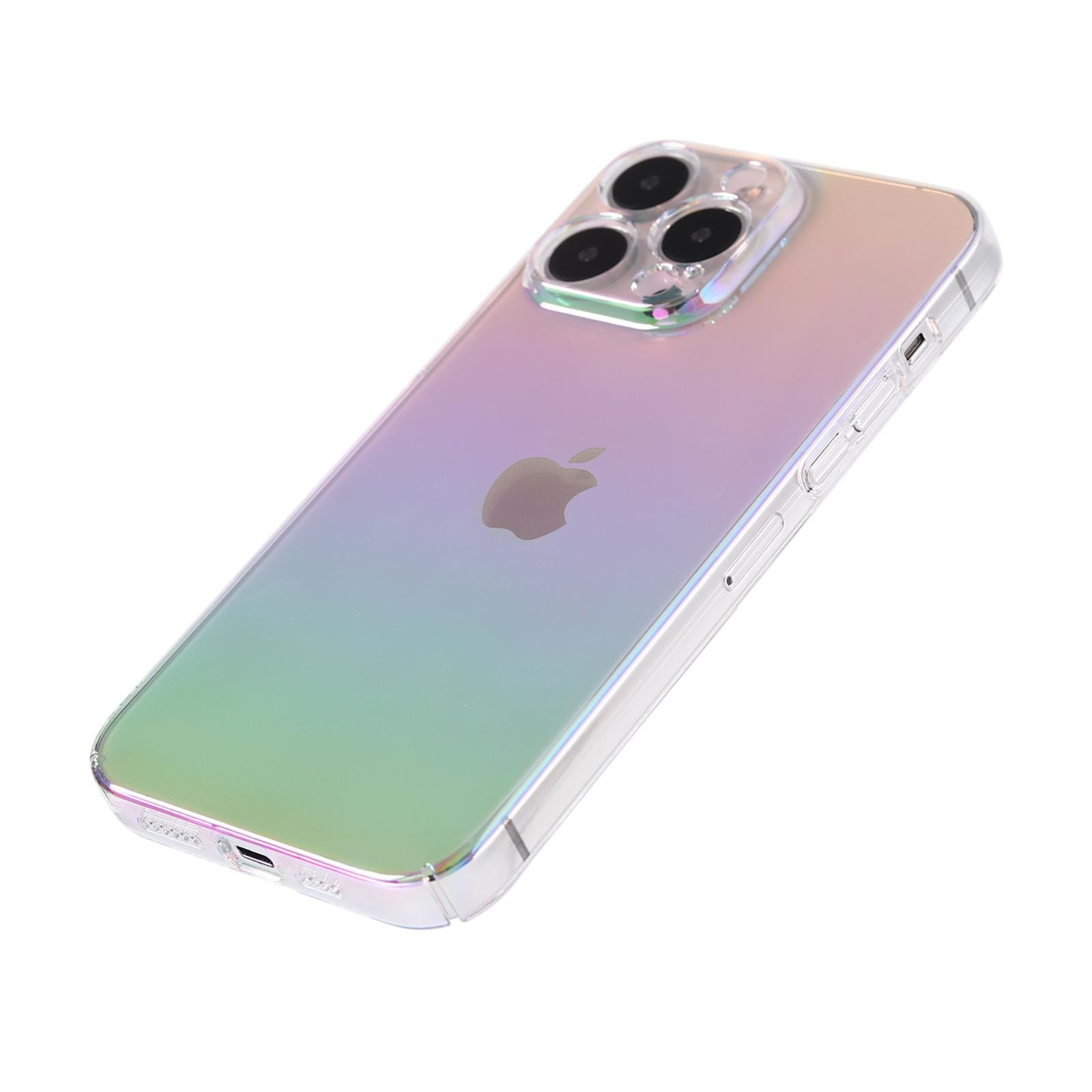 iPhone 15 Pro Max Hybrid Hülle TPU Bumper Laser Hologramm Design mit Kameraschutz - Transparent