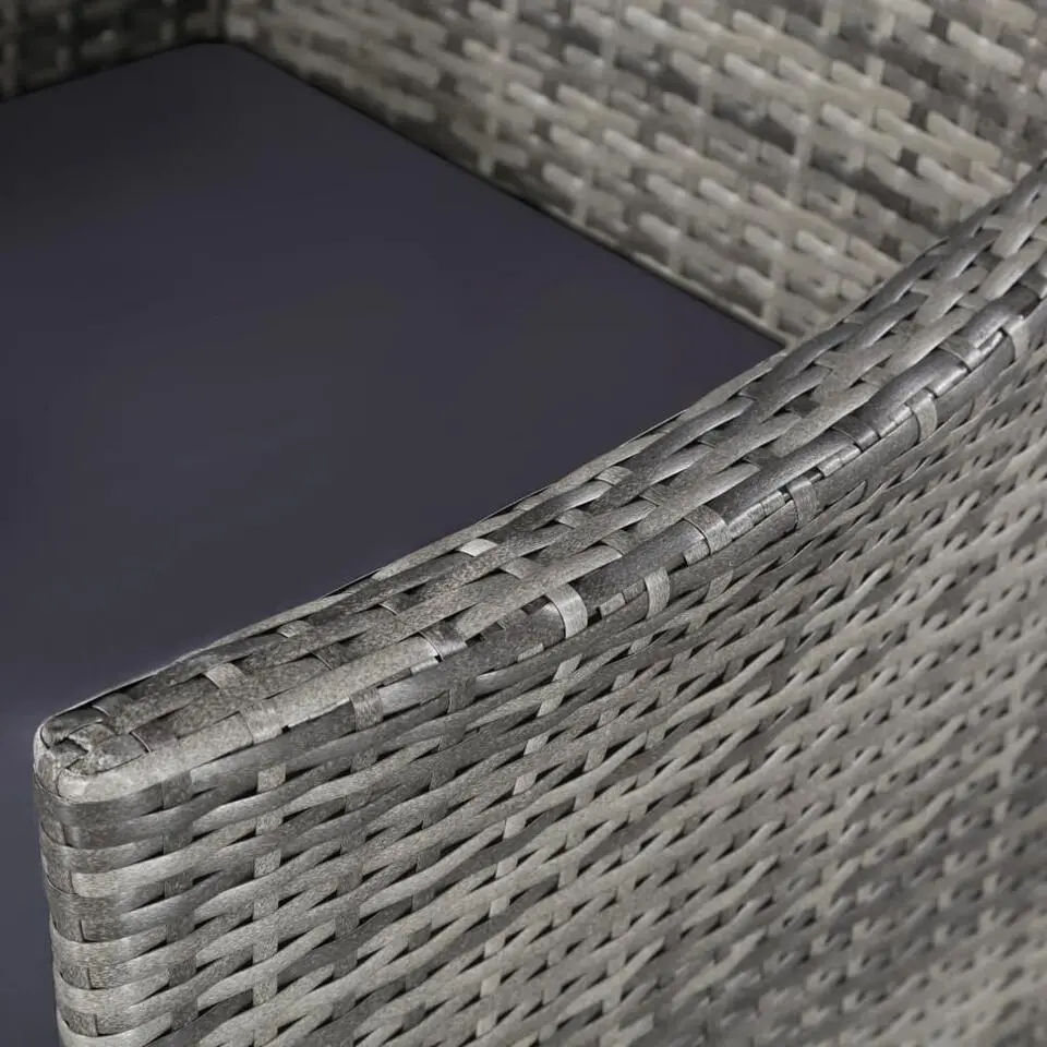 vidaXL - Eethoek Voor Buiten - Grijs - Poly rattan - 250 cm tafellengte