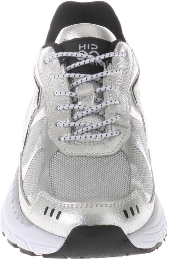 Hip leren sneakers zilver