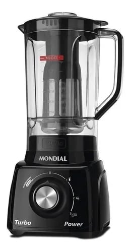Liquidificador port&aacute;til Mondial Turbo Power L-99 2.2 L preto com jarra de san 127V