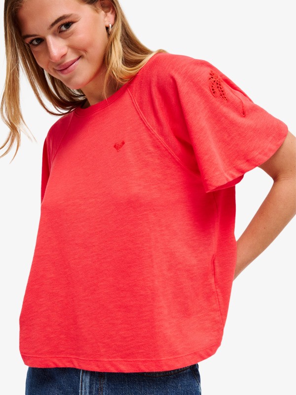 Time For Palm Tree T-shirt à manches courtes Rouge Femme