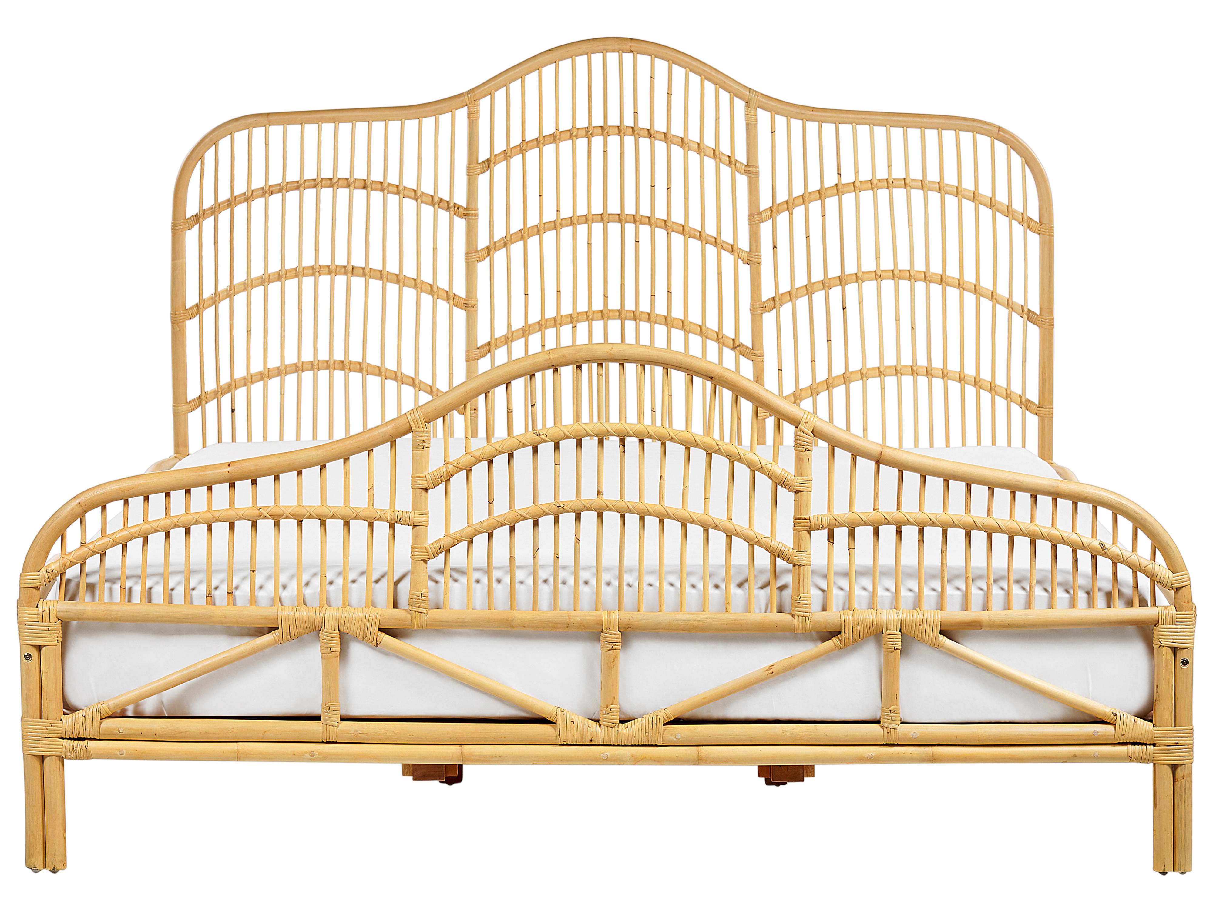 Bed Rotan DOMEYROT 180 x 200 cm Lichtbruin