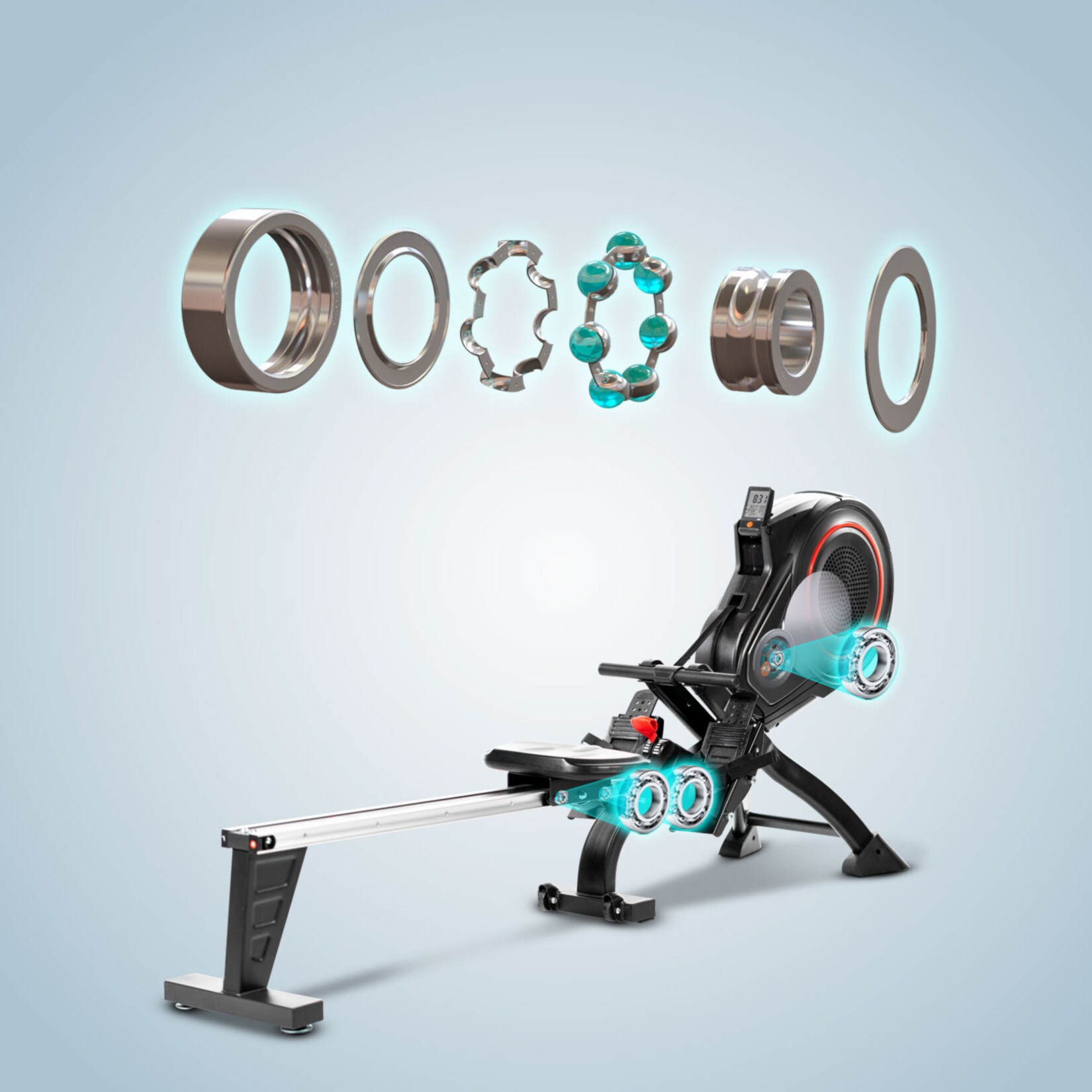 AsVIVA Rudergerät Magnetic Rower CardioRA14