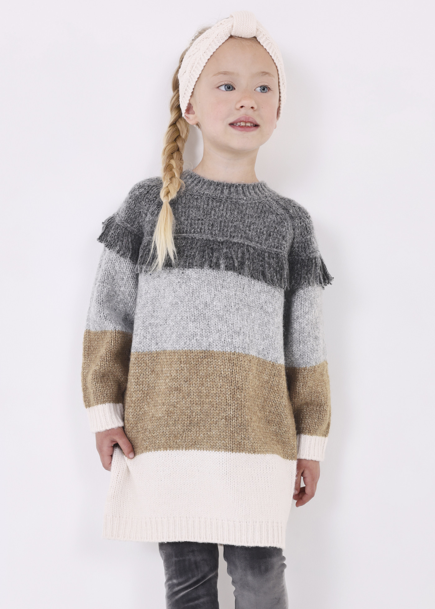 Vestido infantil de malha de poliéster reciclado