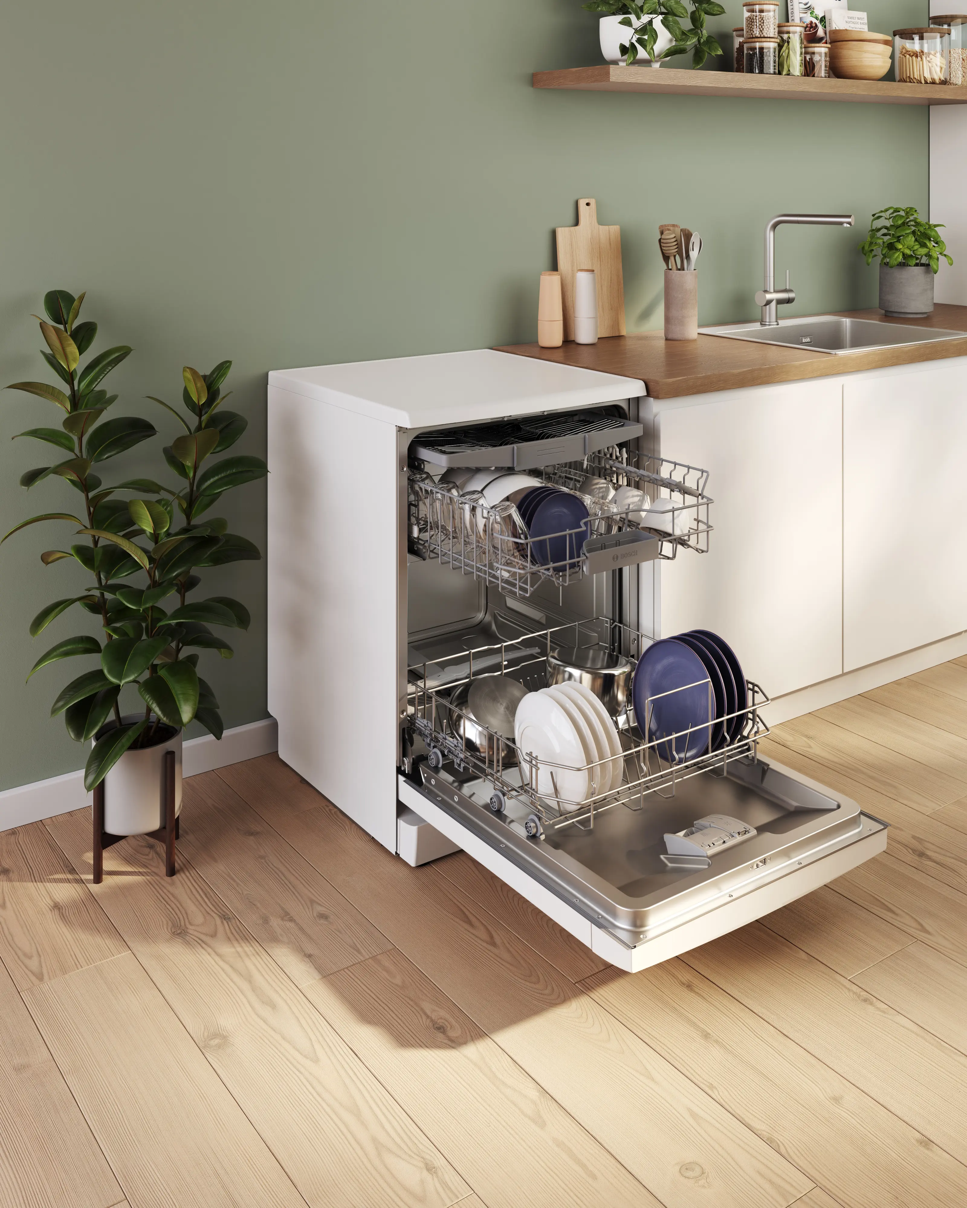 Serie 4 Vrijstaande vaatwasser 60 cm Wit