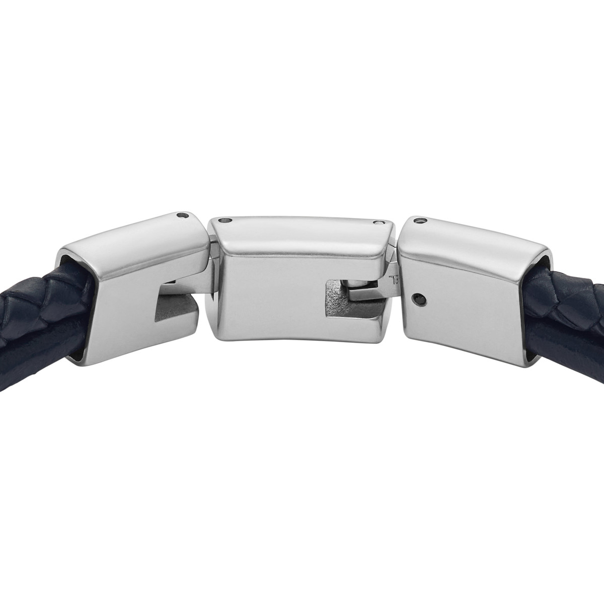 Bracelet FOSSIL acier cuir bleu marine