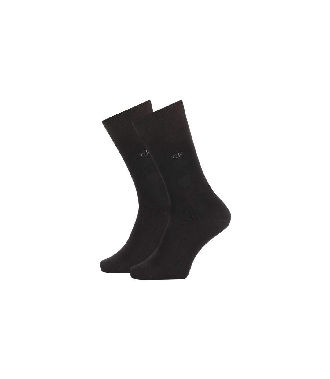 CALVIN KLEIN Lot de 2 paires de Chaussettes Homme Coton CASUAL FLATKNIT Noir