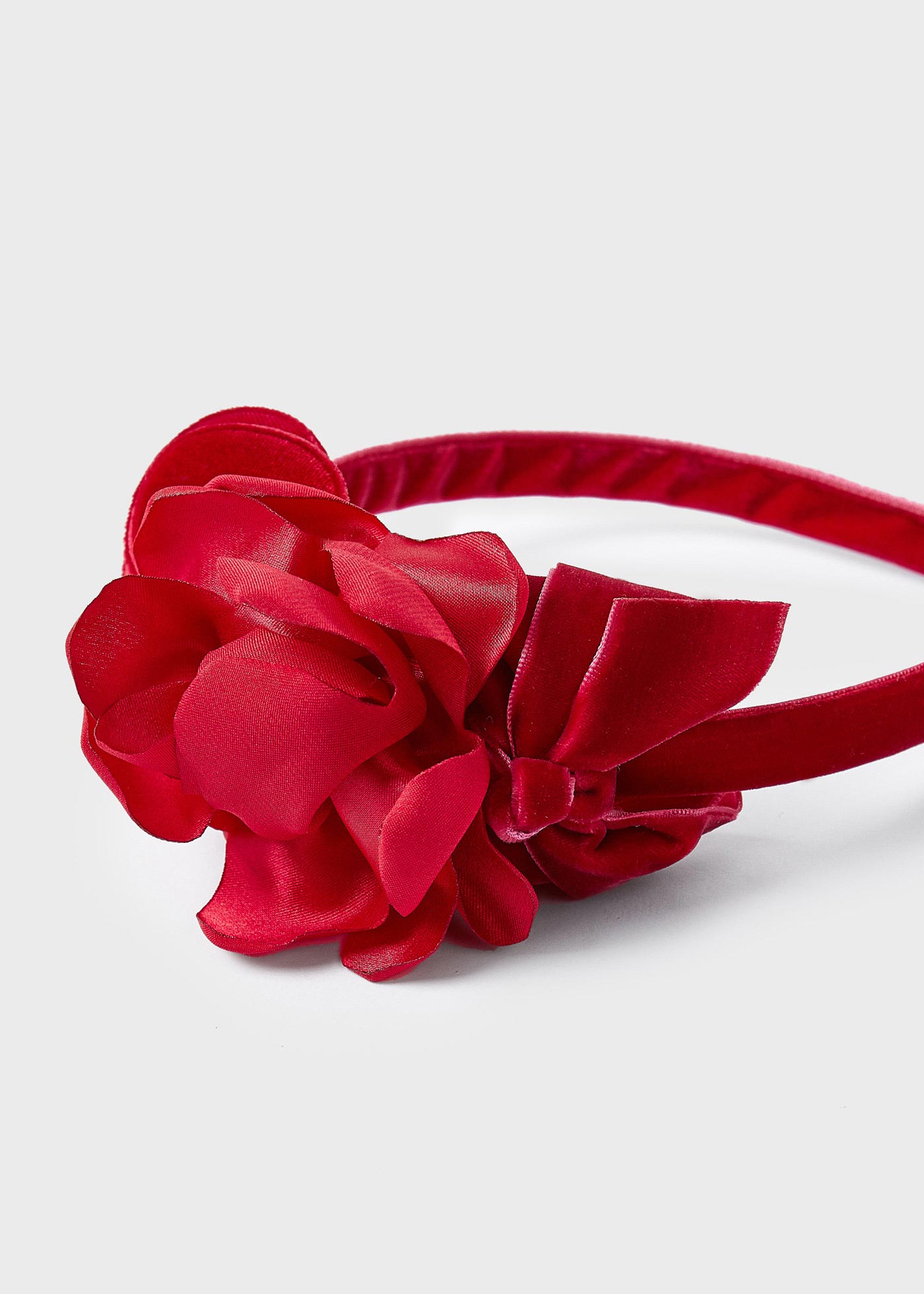 Tiara floral de veludo para meninas