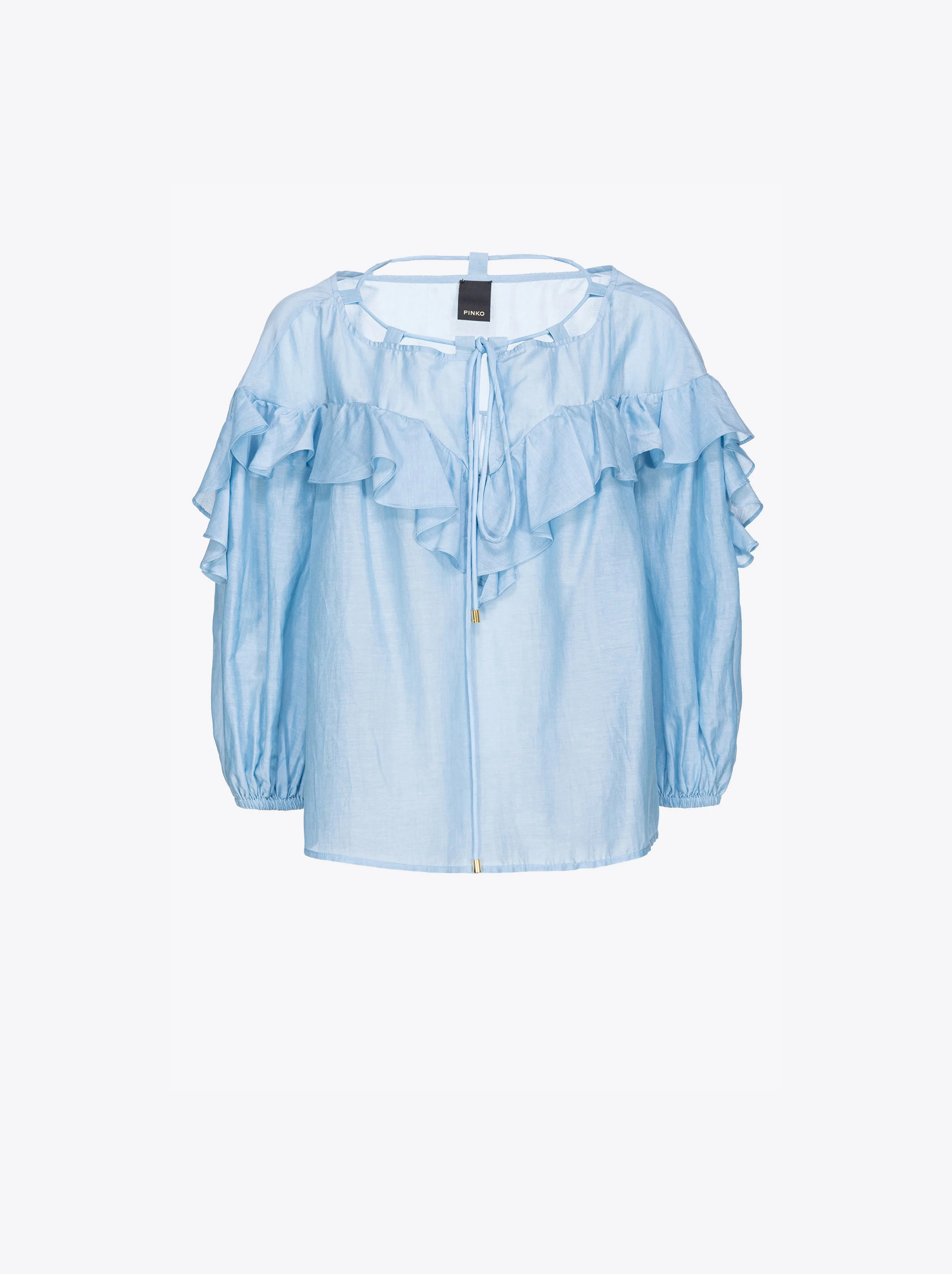 Blouse à maxi volant | Bleu