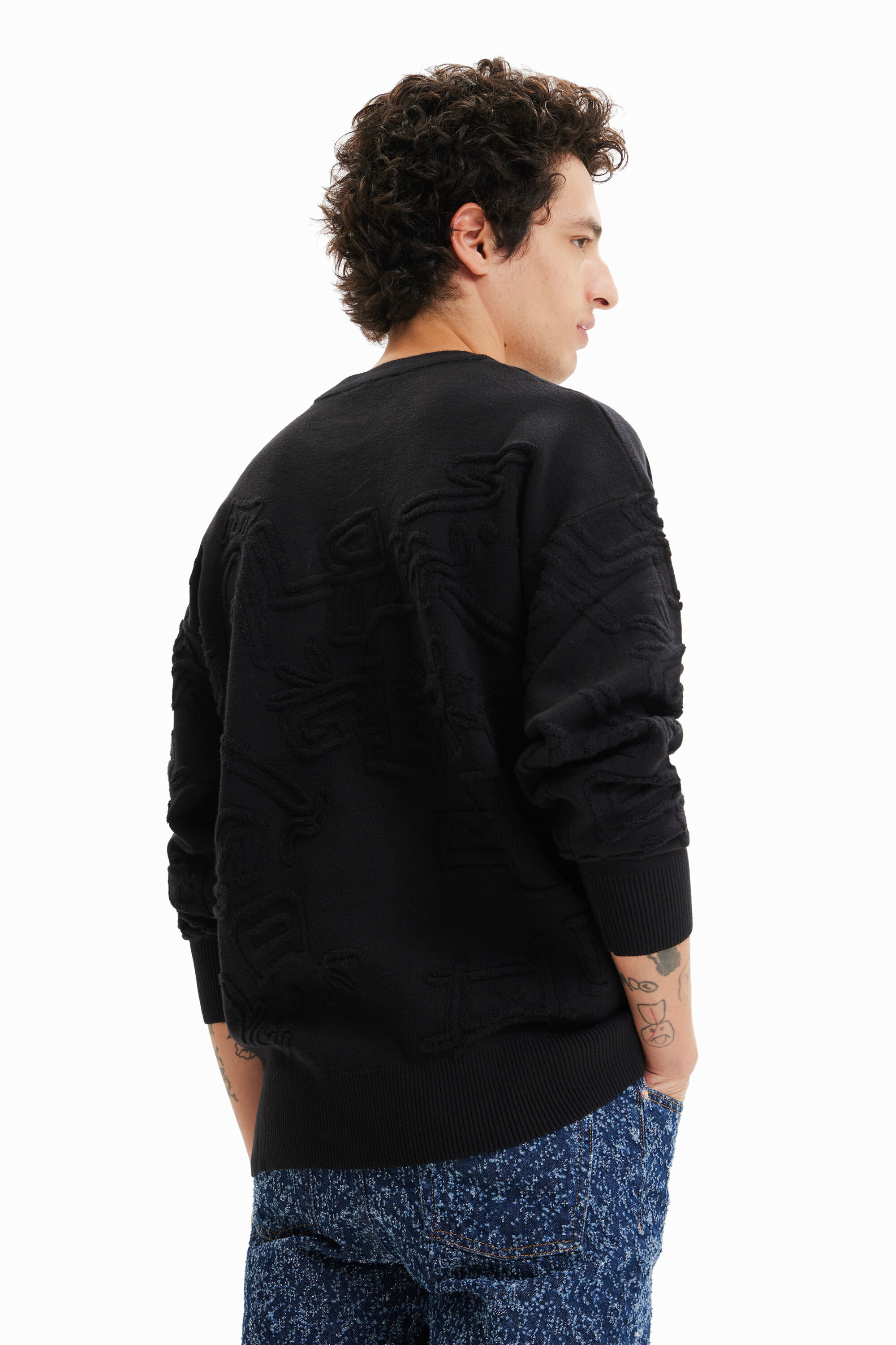 Pull loose effet tissu éponge