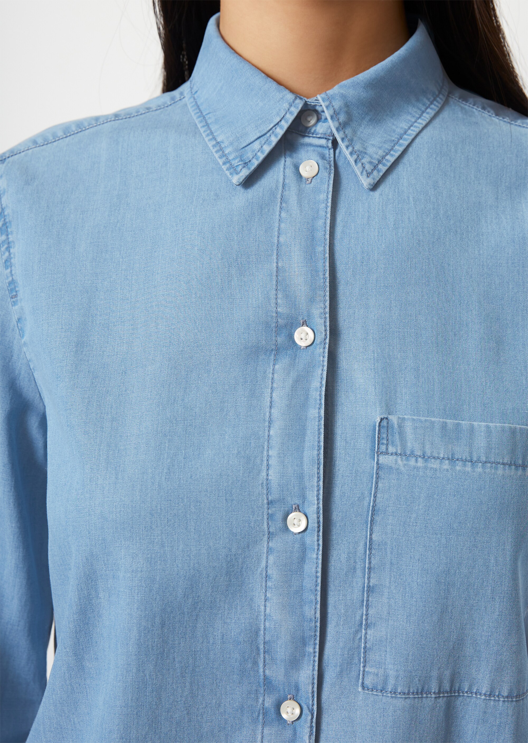 Denim Bluse regularmit Tencel™ Lyocell