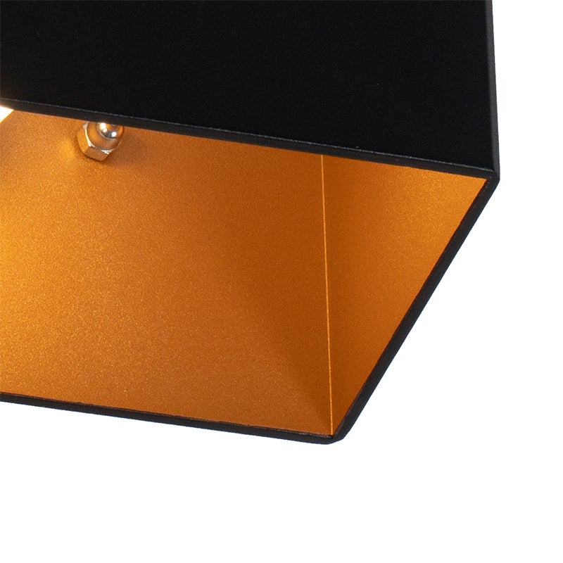 Design wandlamp, zwart met gouden accenten - Alone S.