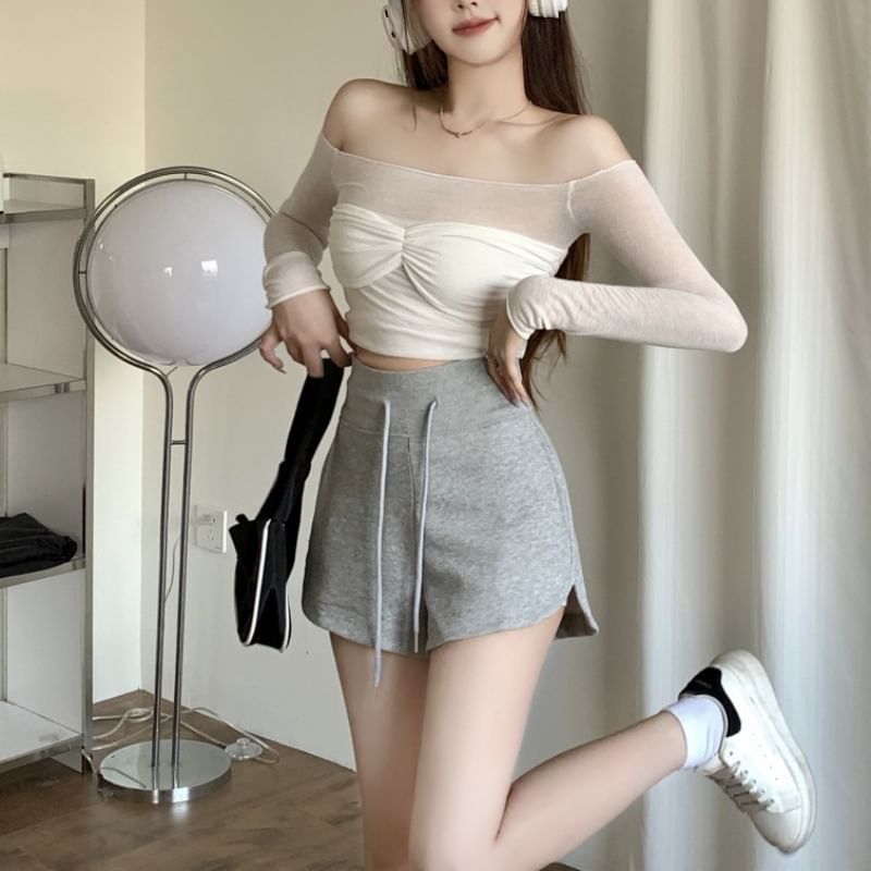 Angel Shine - Sweatshorts met trekkoord in de taille