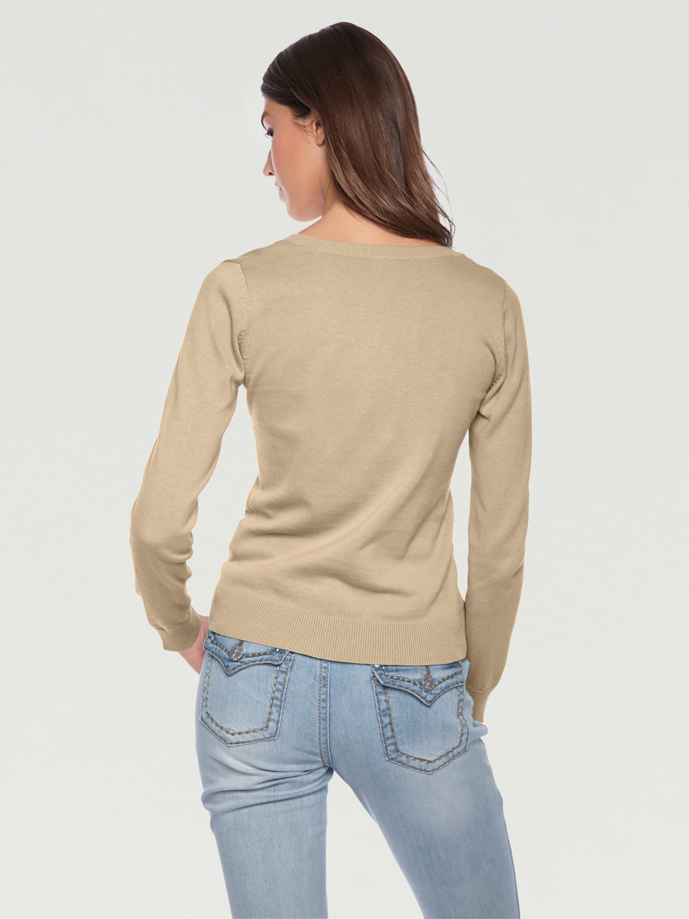 Pull col rond basique et facile à associer, coloris tendance