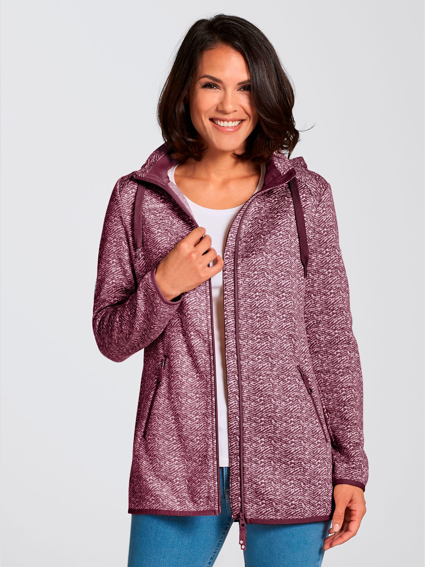 Veste polaire effet tricoté